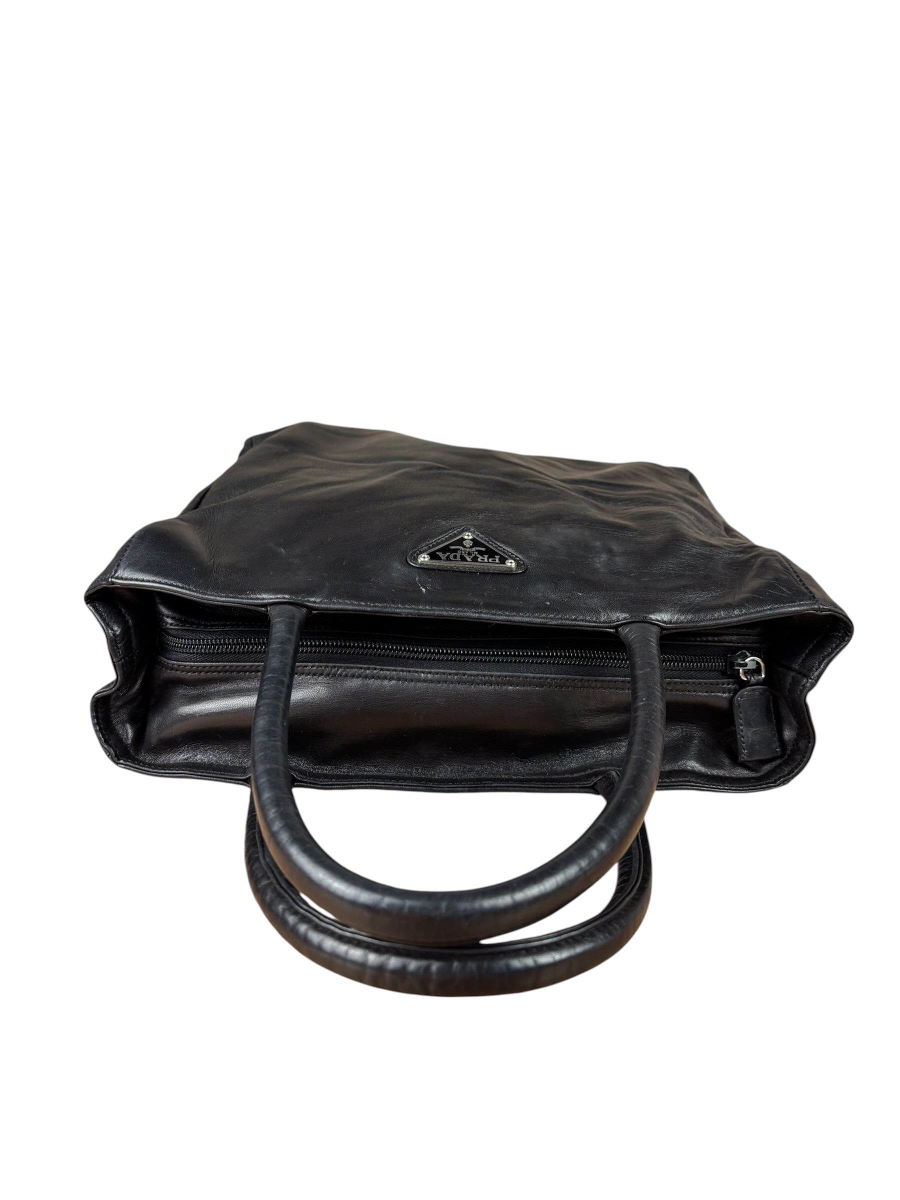 Prada Black Leather Tote Bag