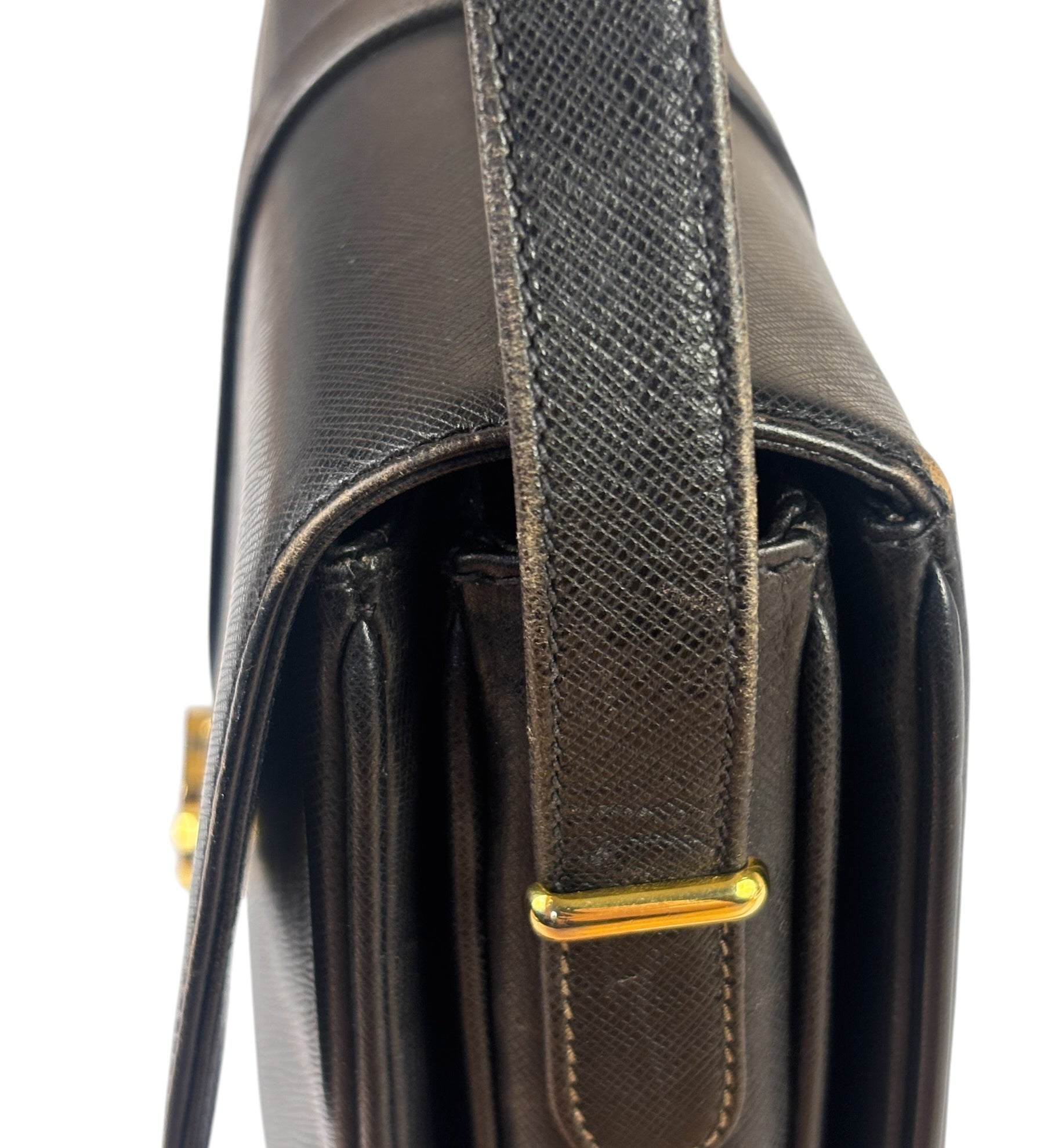 Gucci Black Leather Flap Bag