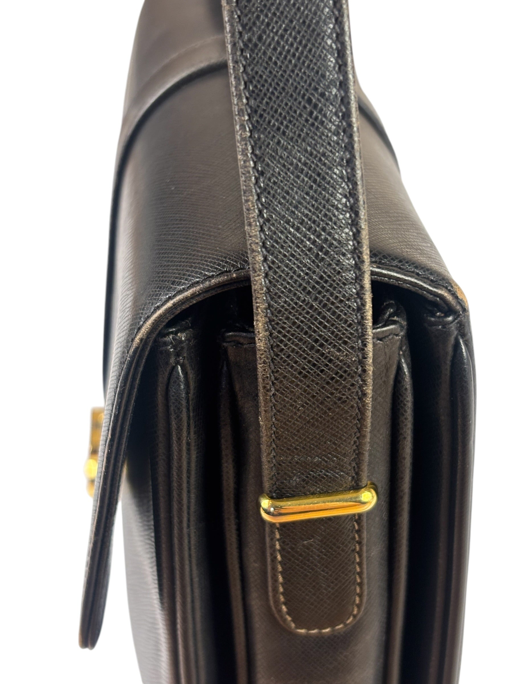 Gucci Black Leather Flap Bag