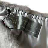 Saga Mink Vintage Grey Fur Tailed Shawl