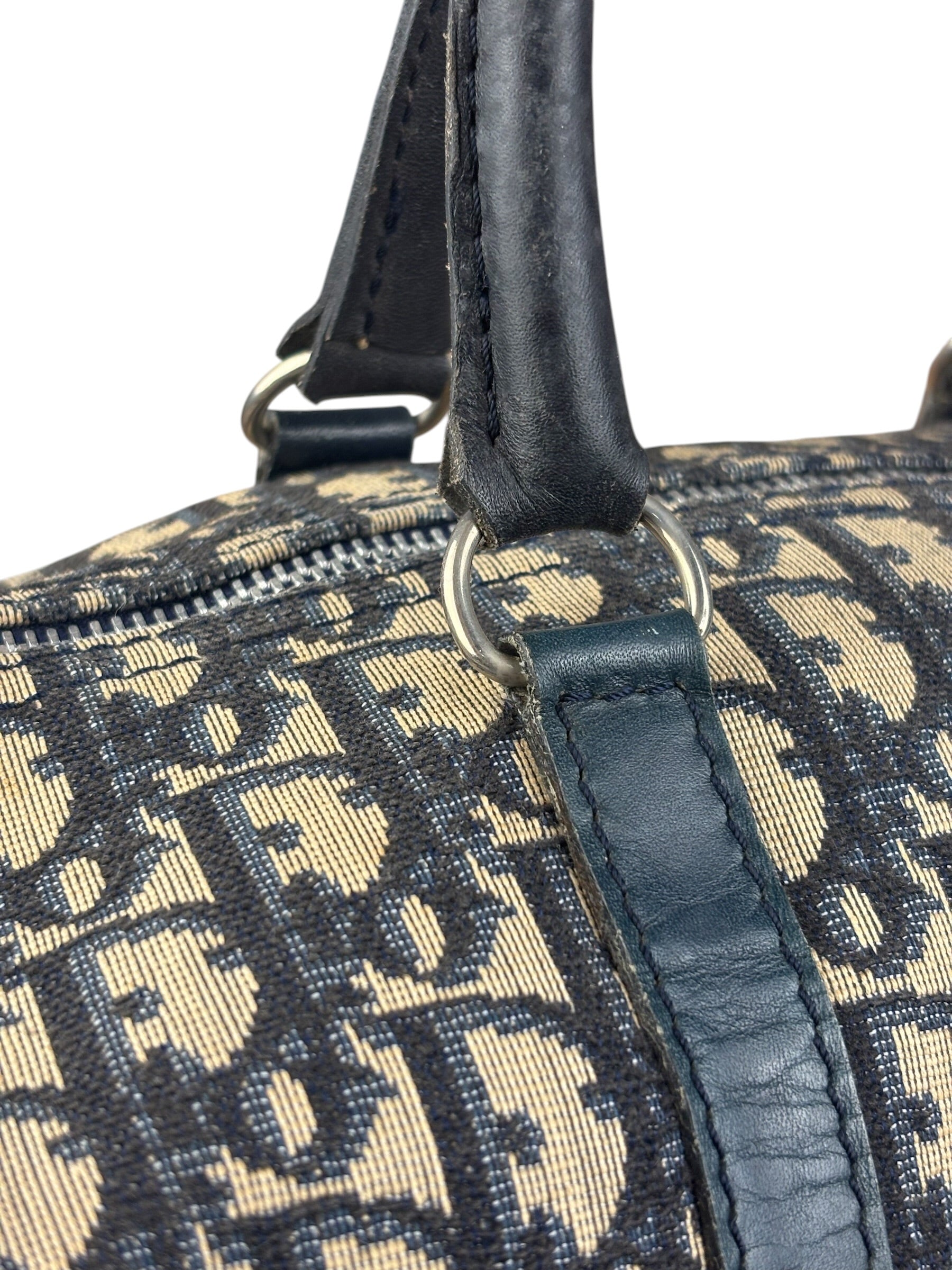 Christian Dior Vintage Navy Trotter Boston Bag