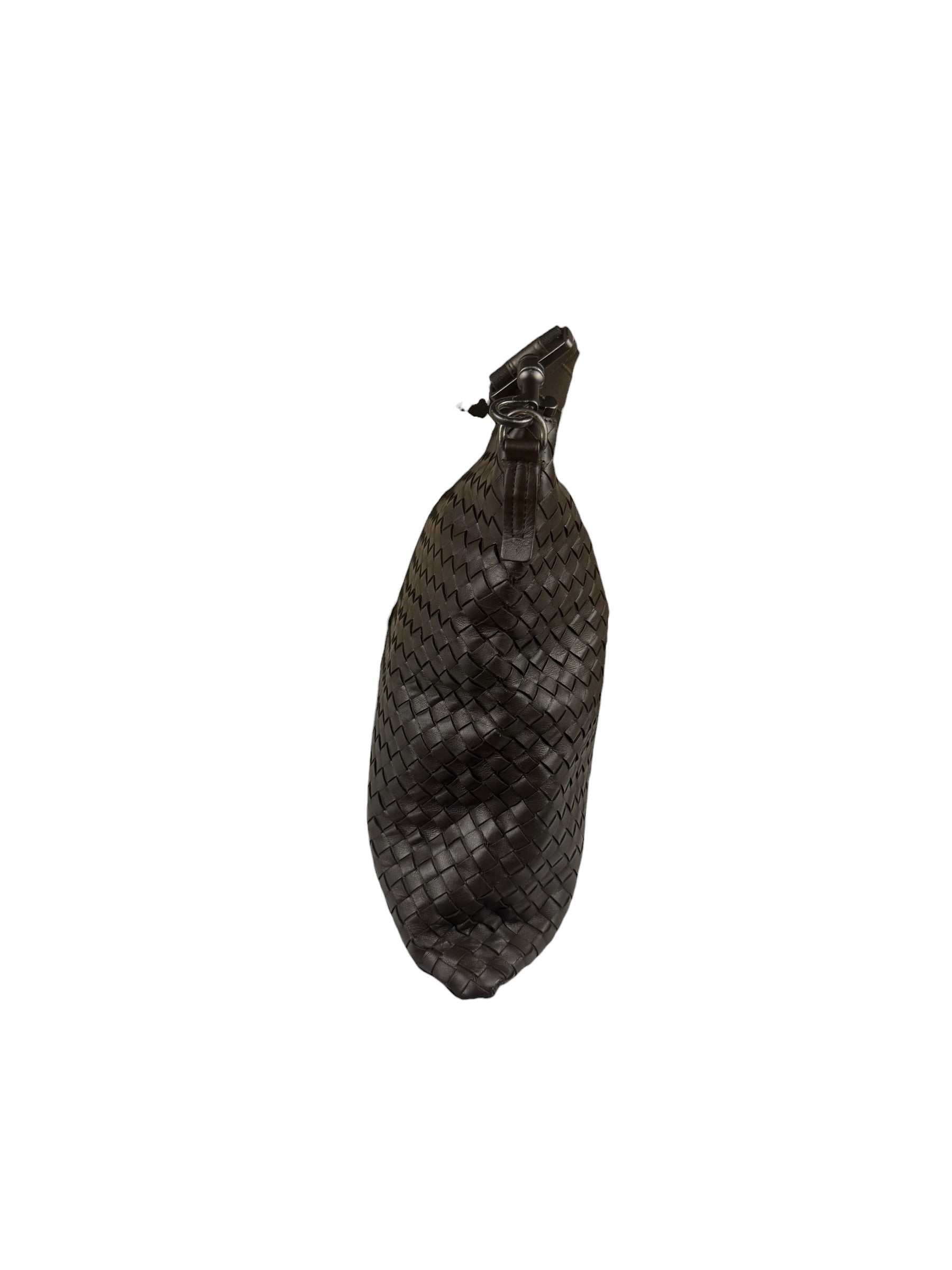 Bottega Veneta Brown Leather Woven Intrecciato Crossbody Bag