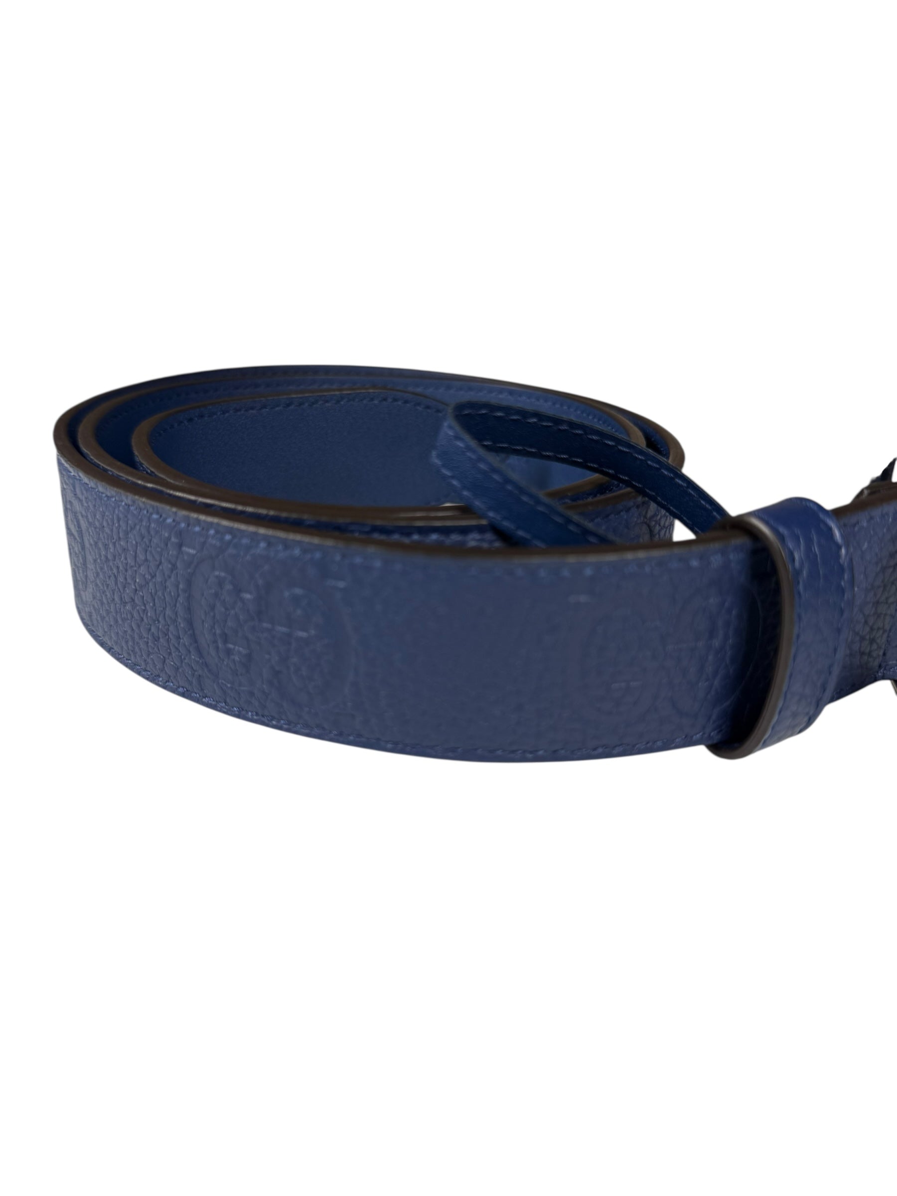 Gucci Navy Monogram GG Belt