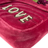 Gucci Pink GG Velvet Marmont "Blind for Love" Flap Bag