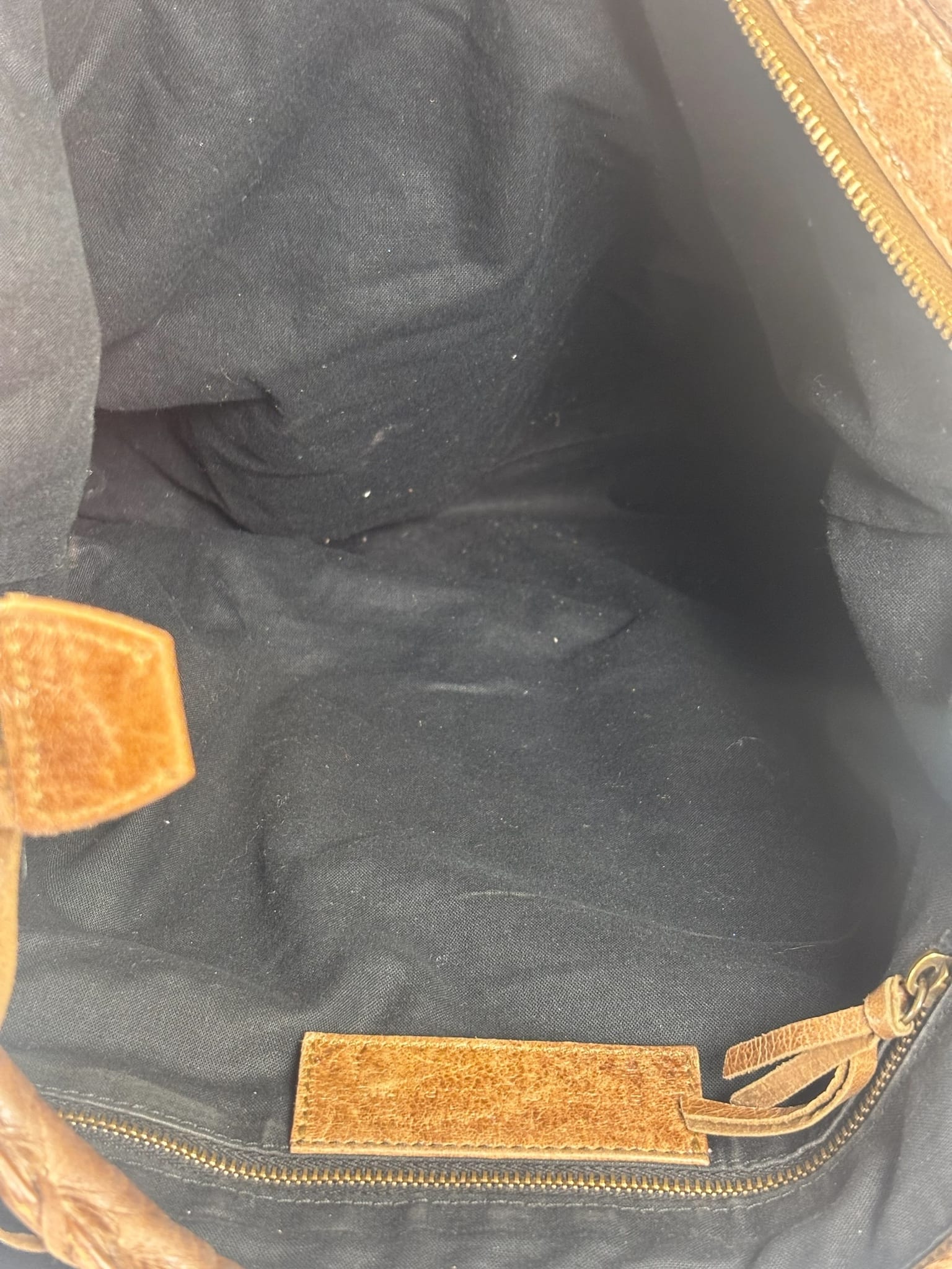 Balenciaga Brown Lambskin Day Moto Hobo Bag