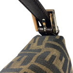 Fendi Brown Leather Trim Baguette
