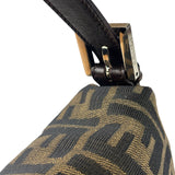 Fendi Brown Leather Trim Baguette