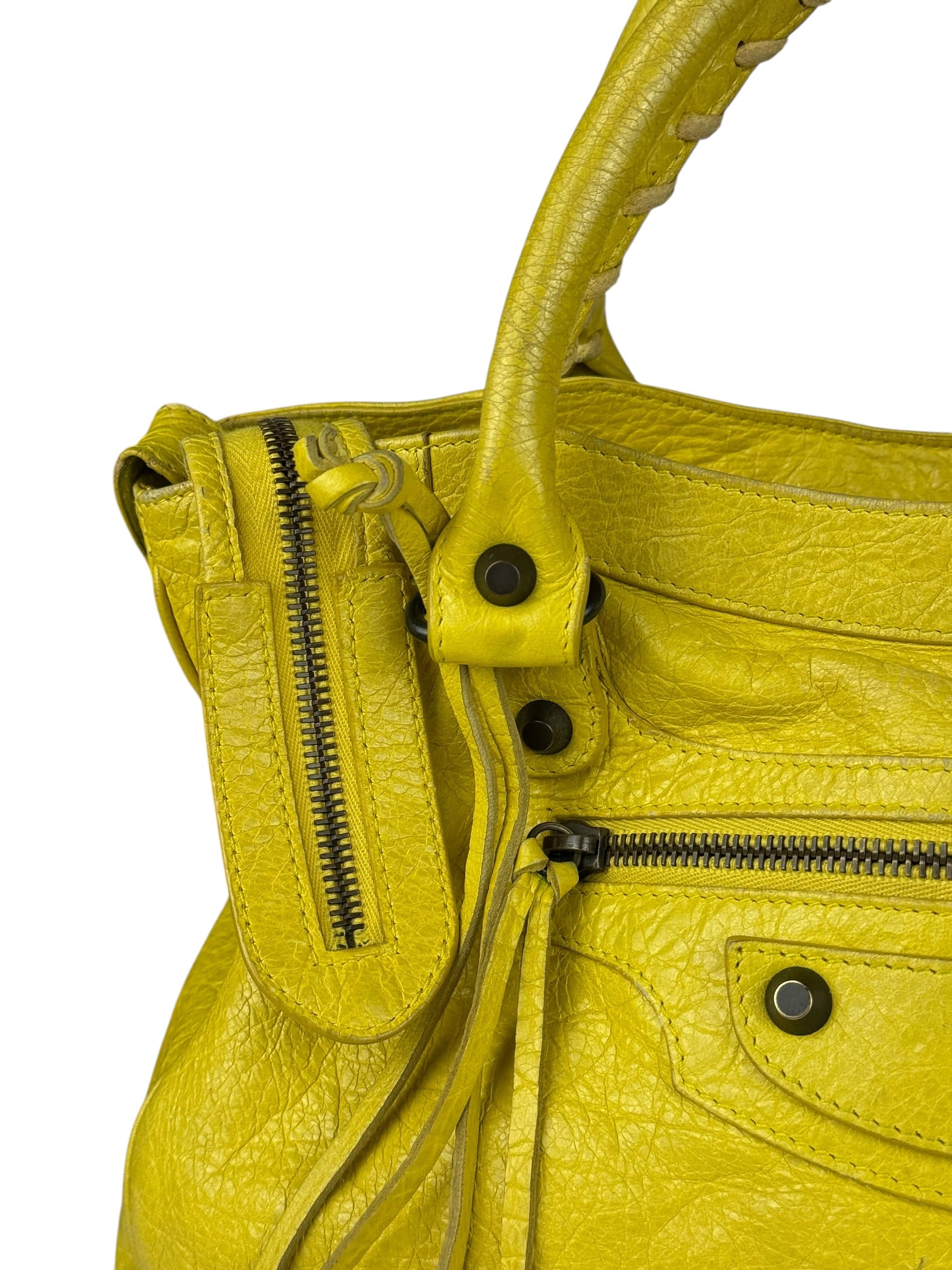 Balenciaga Yellow Leather Classic City Bag