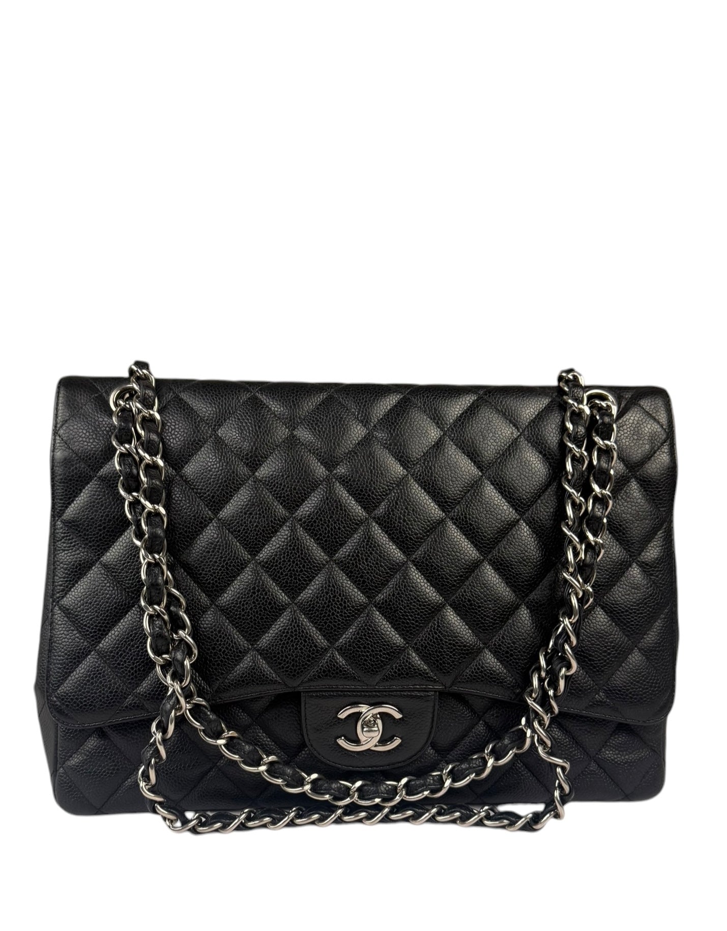 Chanel Black Quilted Leather Jumbo Classic Flap Bag 2009