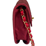 Chanel Vintage Two Tone Red Satin Flap 1989