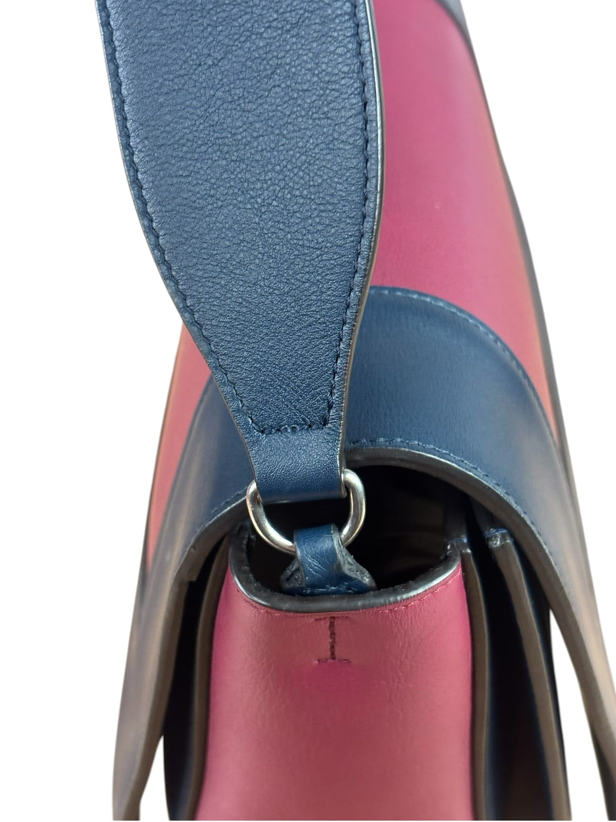 Celine Navy/Pink Leather Medium Shoulder Bag