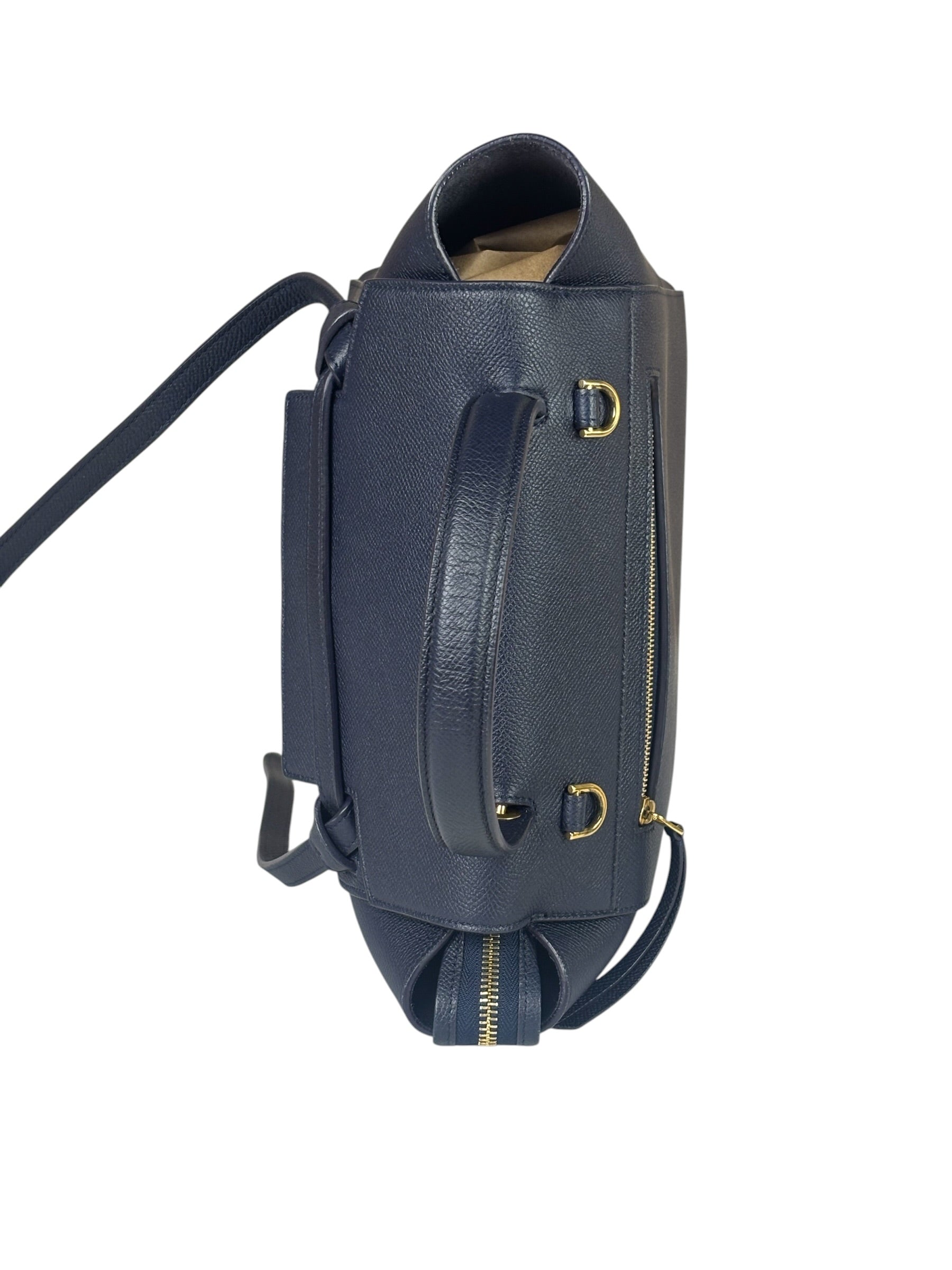 Celine Navy Grained Calfskin Belt Two-Way Bag