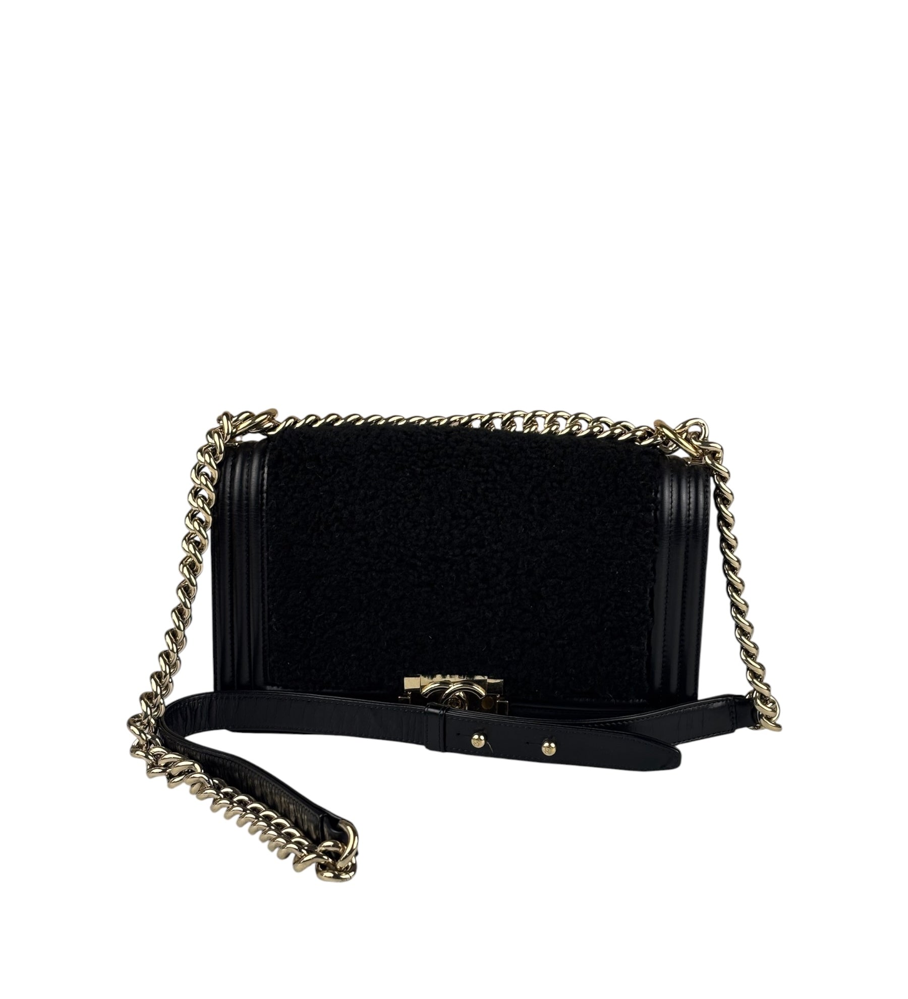 Chanel Black Leather Boy Flap Shoulder Bag 2017
