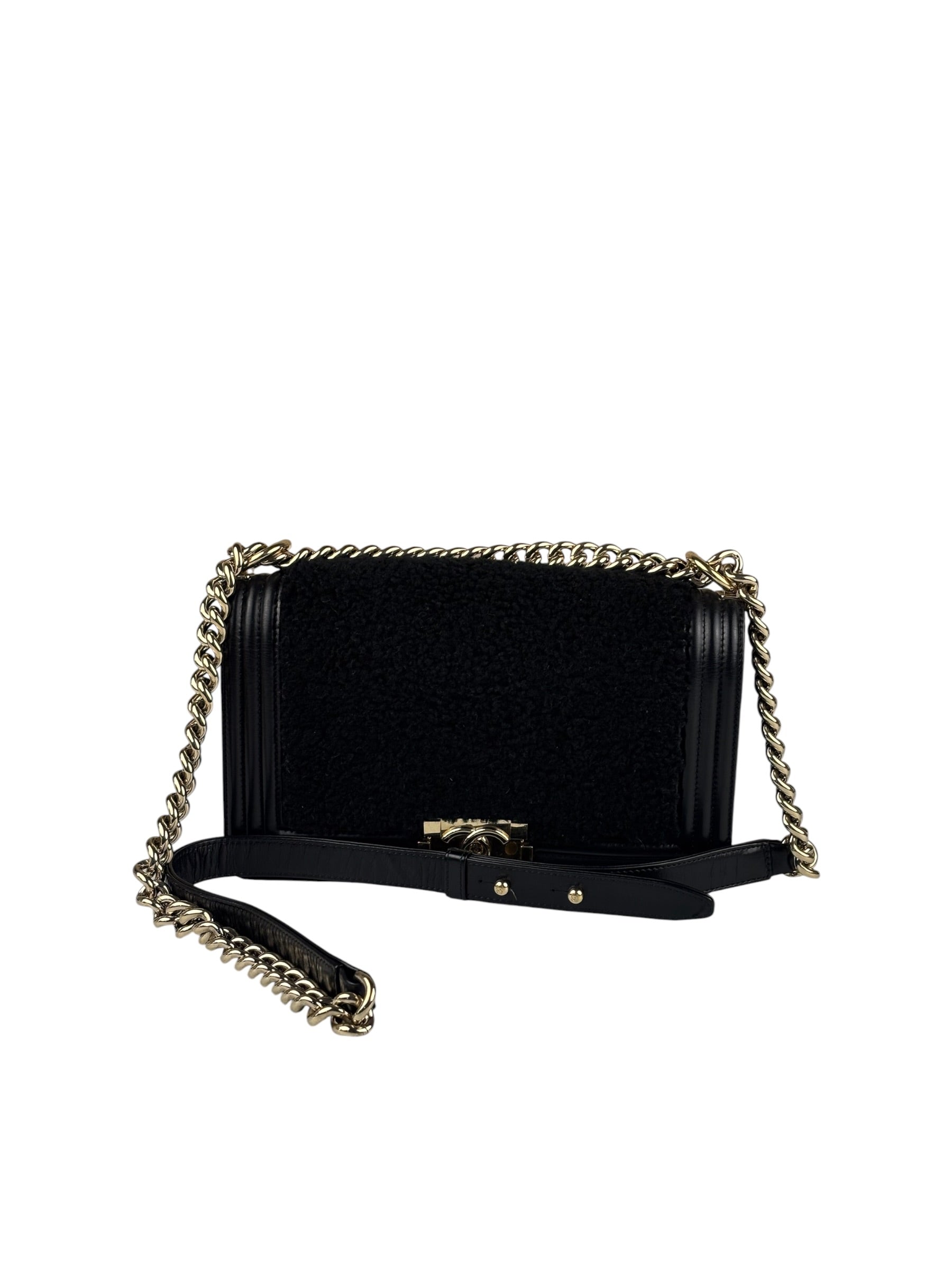 Chanel Black Leather Boy Flap Shoulder Bag 2017