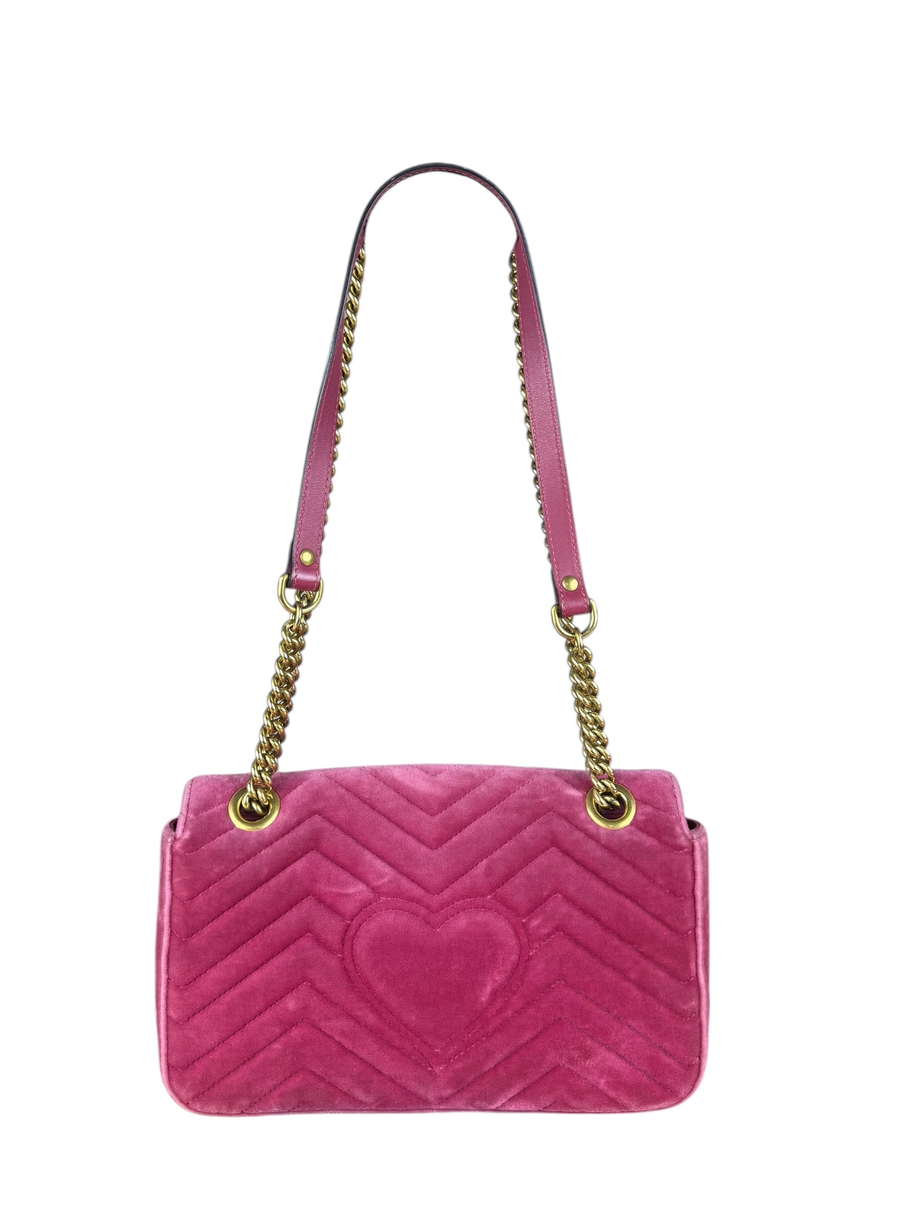 Gucci GG Marmont Pink Velour Chain Bag