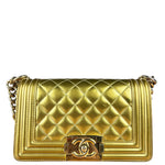 Chanel Gold Metallic CC Boy Bag 2014
