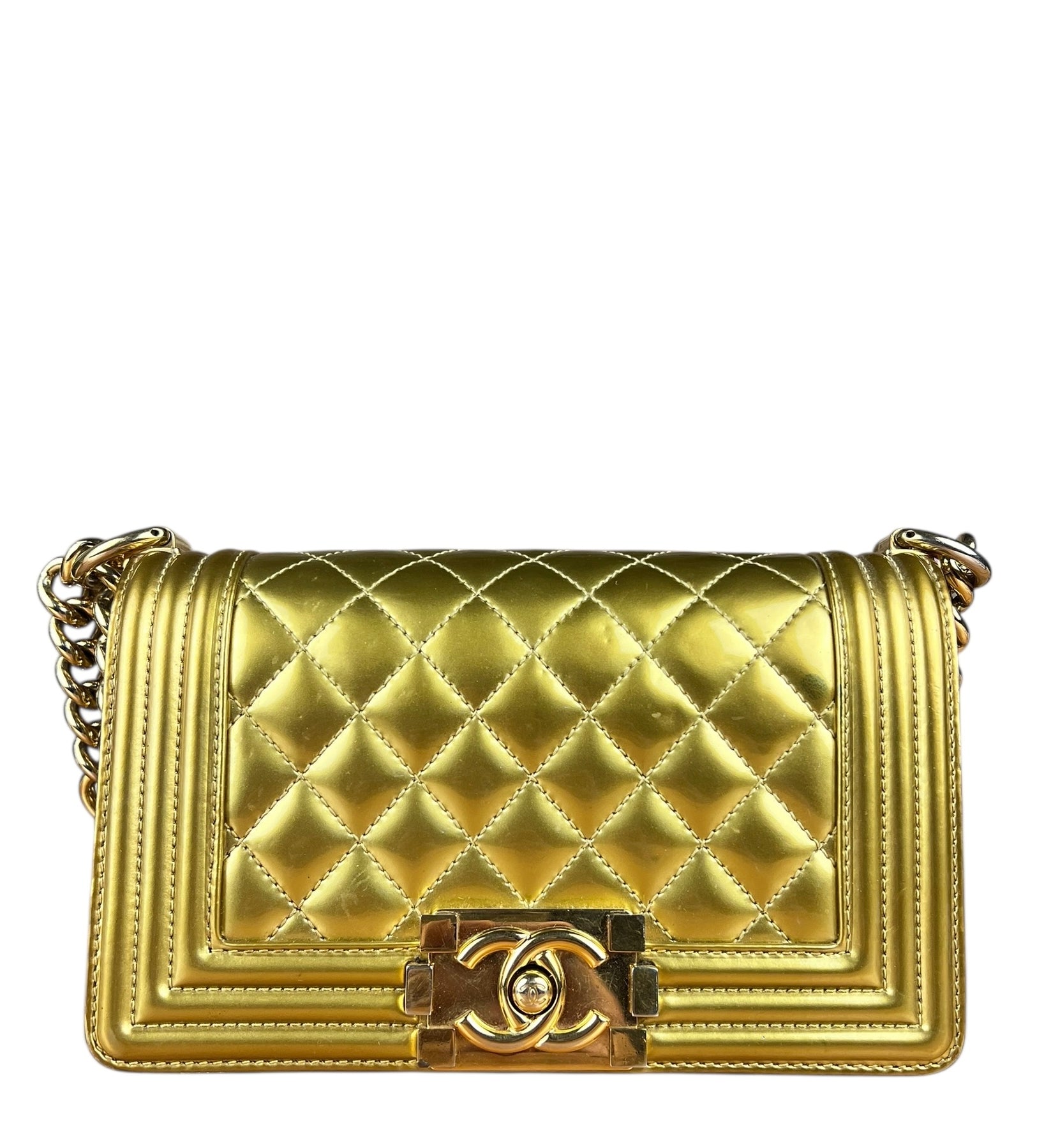 Chanel Gold Metallic CC Boy Bag 2014