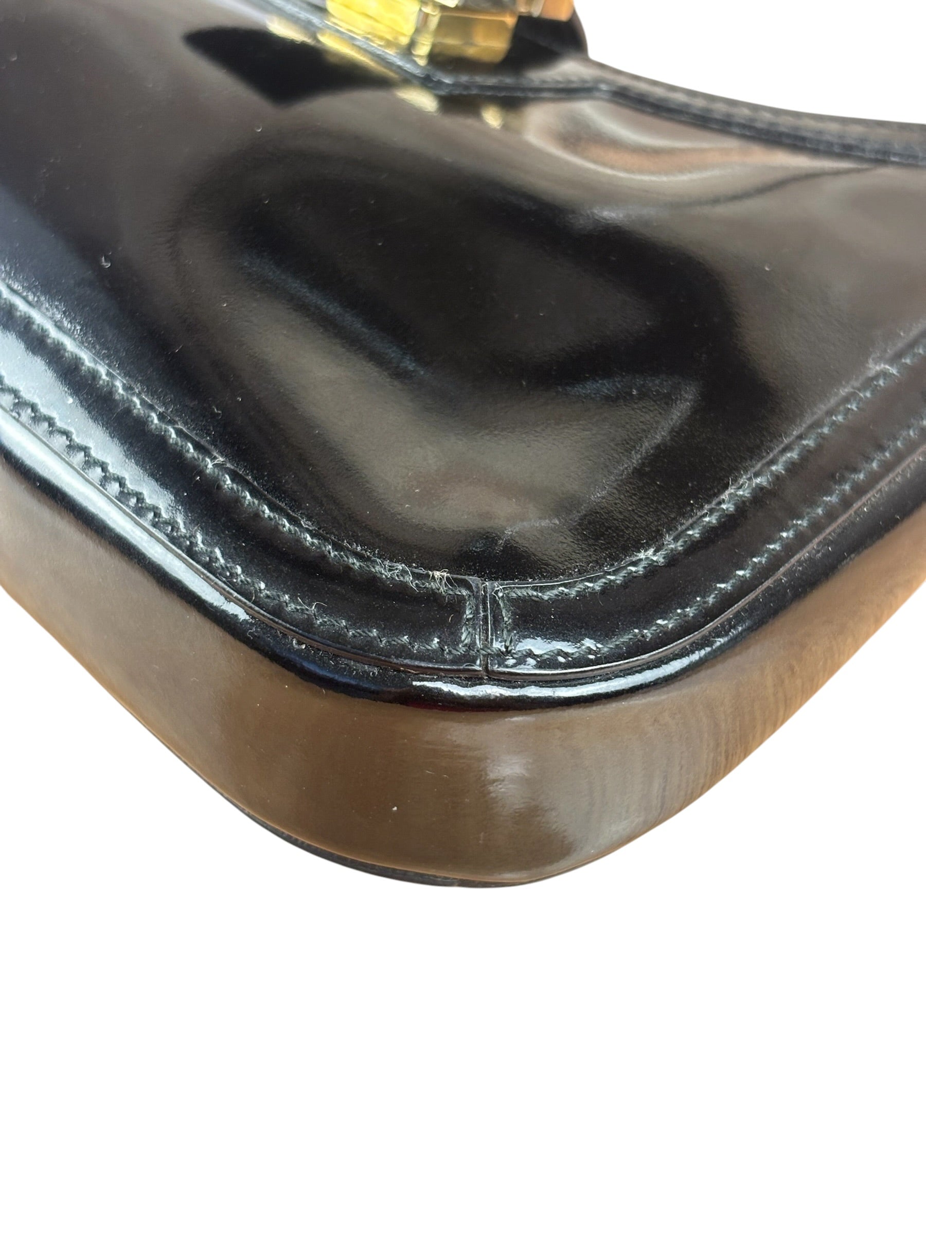 Gucci Mini Black Patent Shoulder Pouch