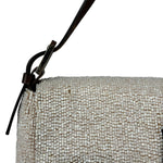 Fendi Leather-Trimmed Beaded Baguette Light Pink