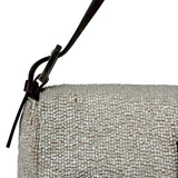 Fendi Leather-Trimmed Beaded Baguette Light Pink