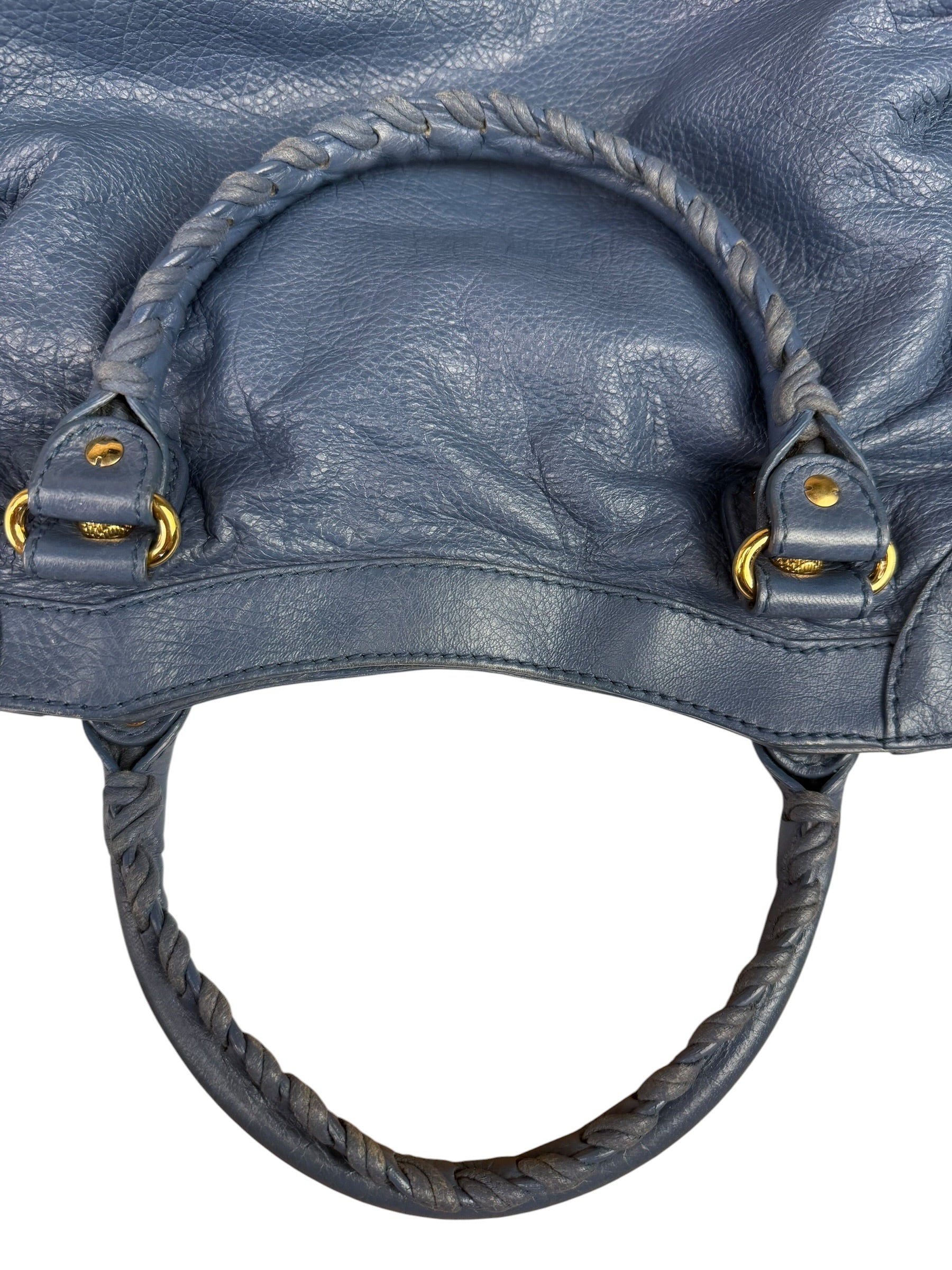 Balenciaga Mist Blue Leather Sunday City Bag