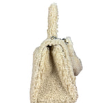 Balenciaga Furry Hourglass 2Way Handbag Beige