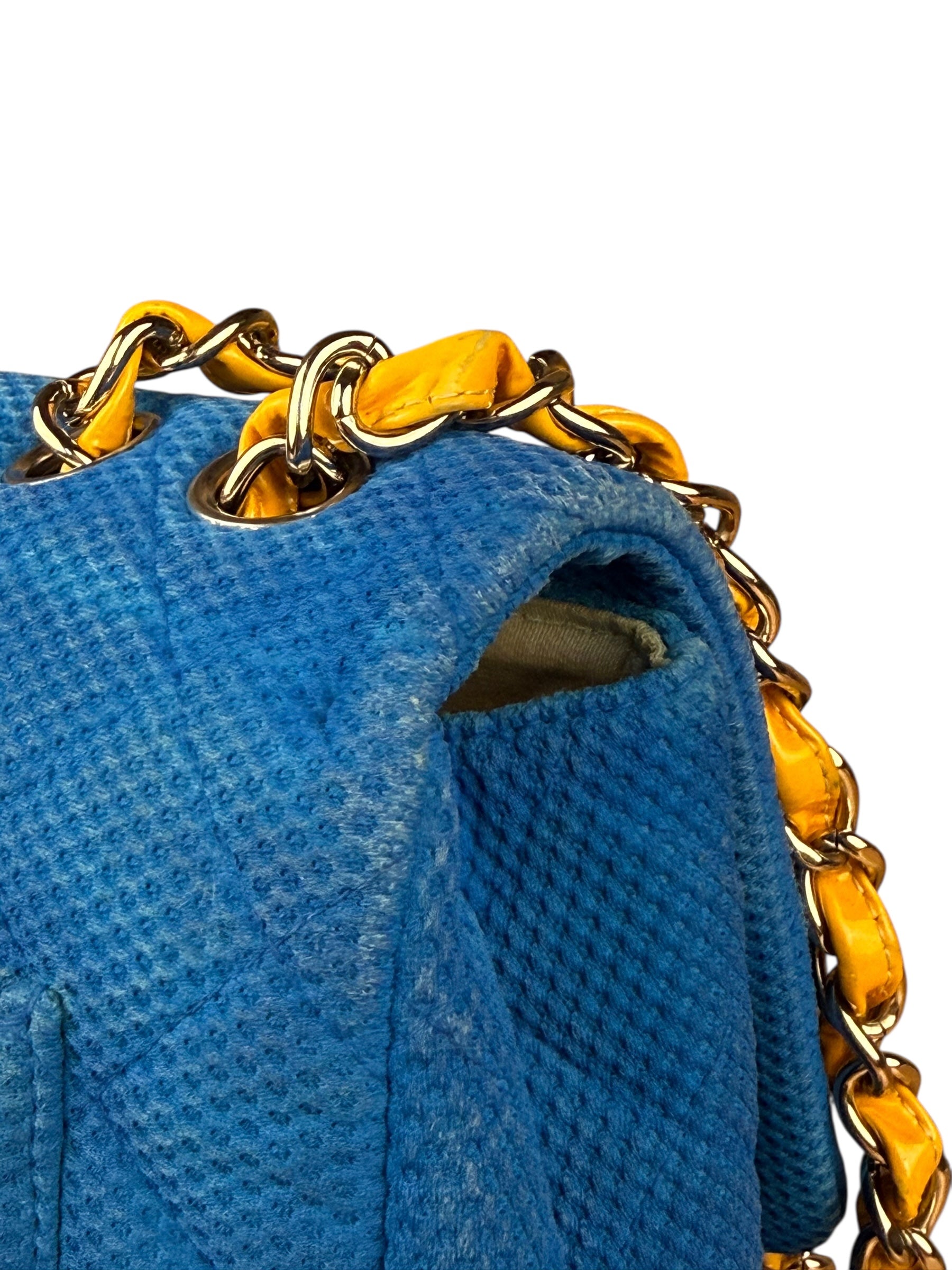 Chanel Medium Quilted Perforated Jersey Single Flap 2009