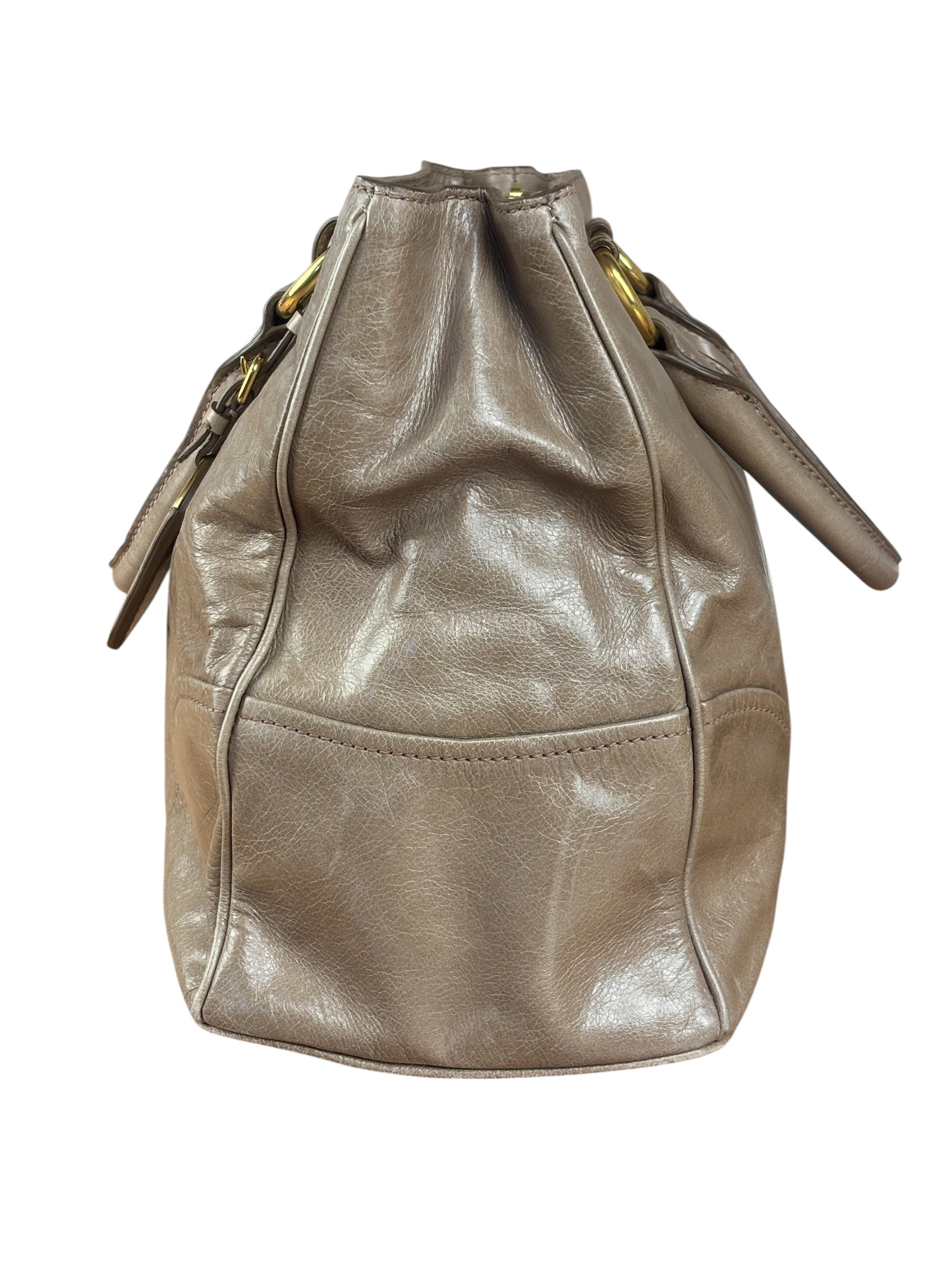 Prada Vitello Shine 2Way Tote Bag