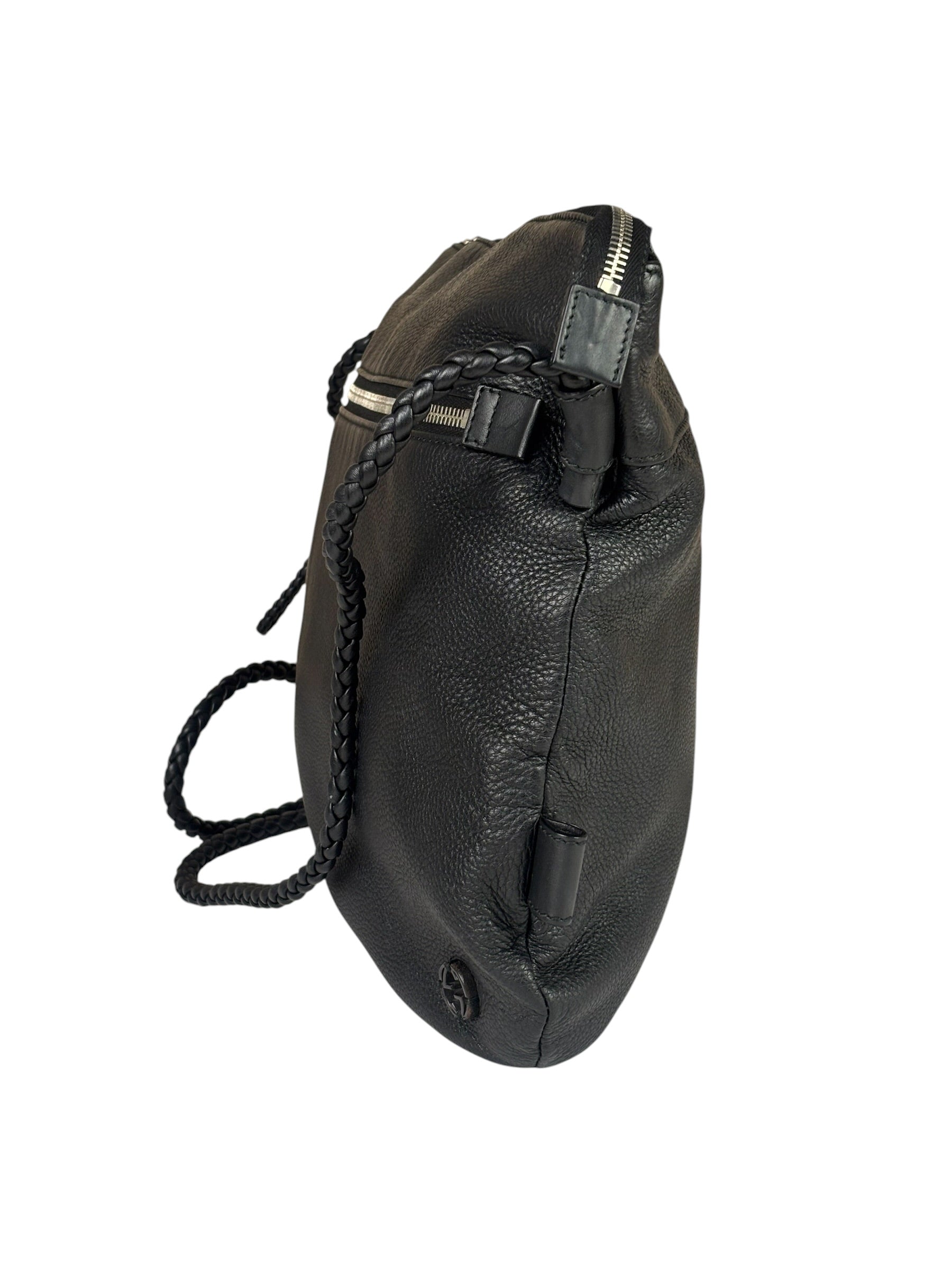 Gucci Black Leather Slouchy Hobo Bag