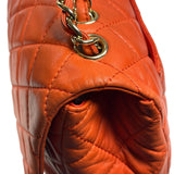 Chanel Orange Quilted Lambskin Flap Bag 2008