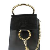Chloe Black Suede/Leather Faye Bracelet Crossbody Bag