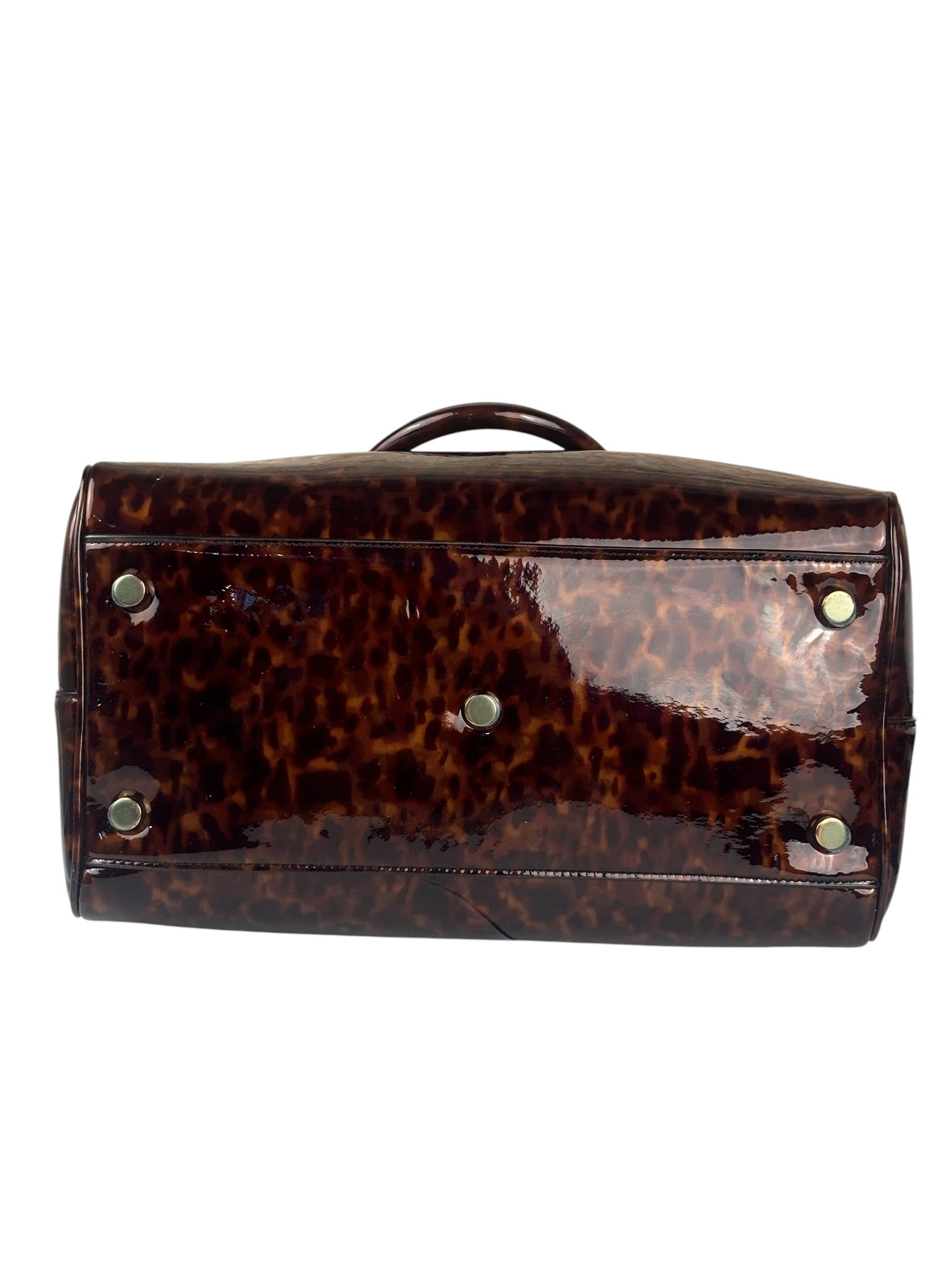 YSL Patent Leather Tortoise Shell Duffle