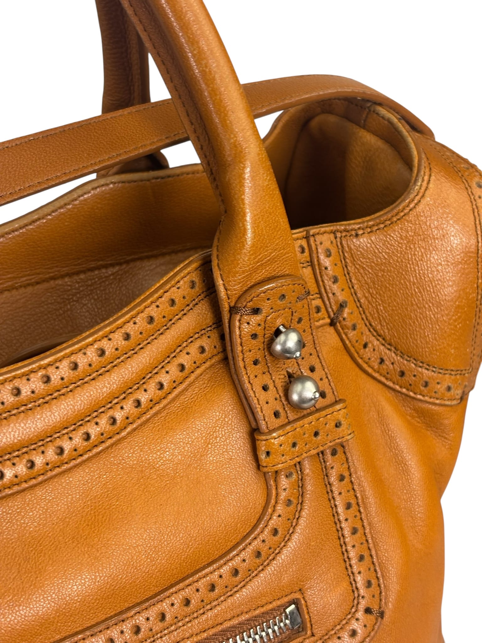 Balenciaga Brown Lambskin Riva Velo Two-Way Bag