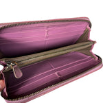 Bottega Veneta Intreccio Long Zip Wallet Pink