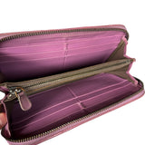 Bottega Veneta Intreccio Long Zip Wallet Pink