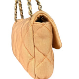 Chanel CC Flap Bag Peach Jersey Quilt