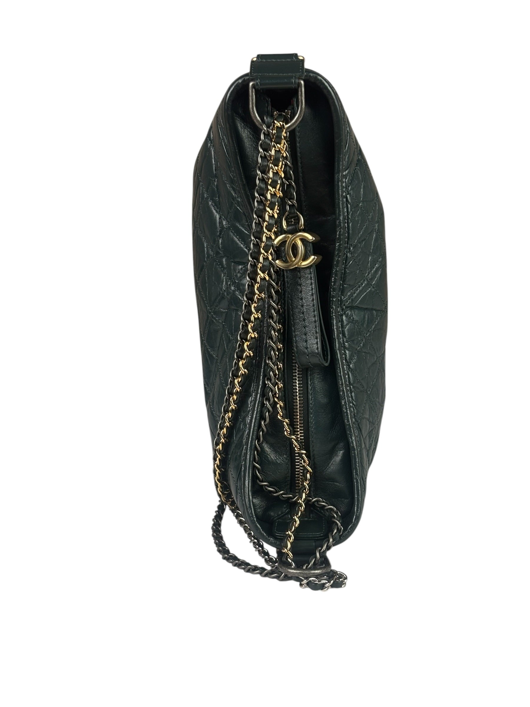 Chanel Green Calfskin Medium Gabrielle Hobo Bag 2018