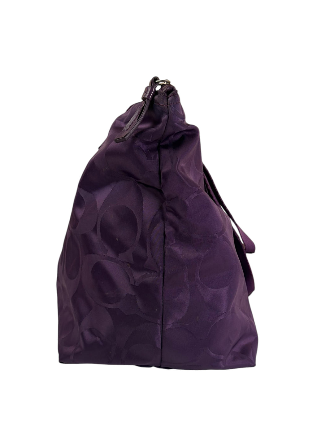 Coach Purple Nylon/Leather Trim Gateway Packable Weekender Tote