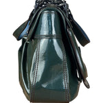 Fendi Vintage Green Patent Leather B Handbag