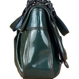 Fendi Vintage Green Patent Leather B Handbag