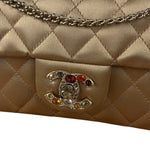 Chanel CC Limited Edition Gold Satin Quilted Flap Bag 2008