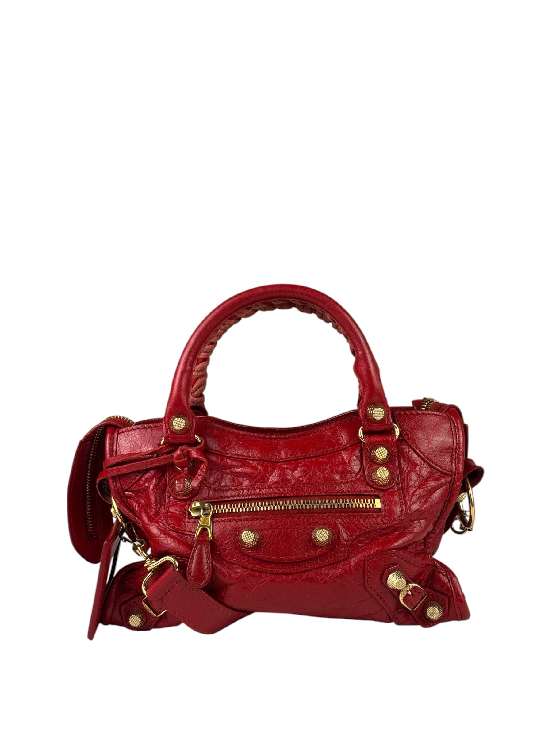 Balenciaga Red Calfskin Mini Le City Bag