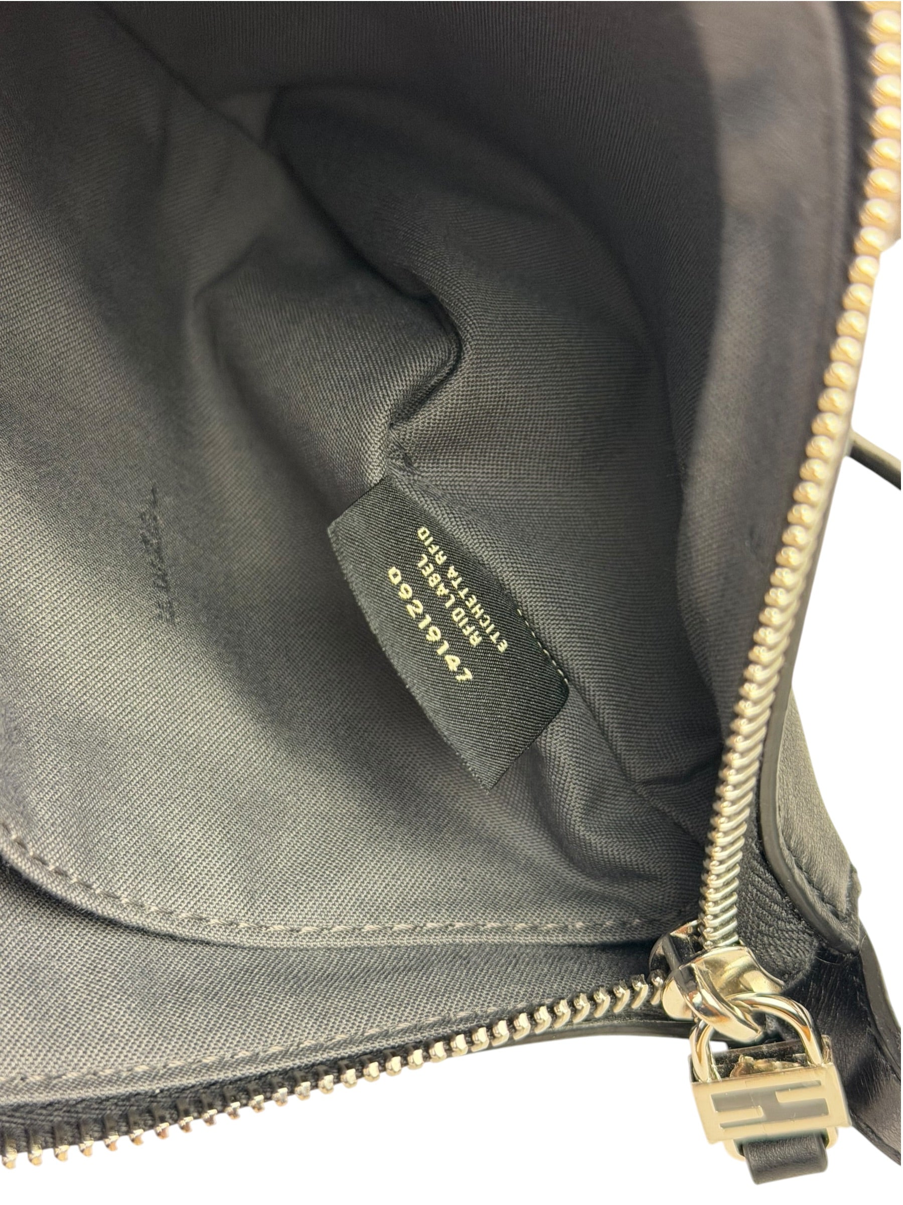 Fendi Roma Black Calf Leather Pochette Crossbody