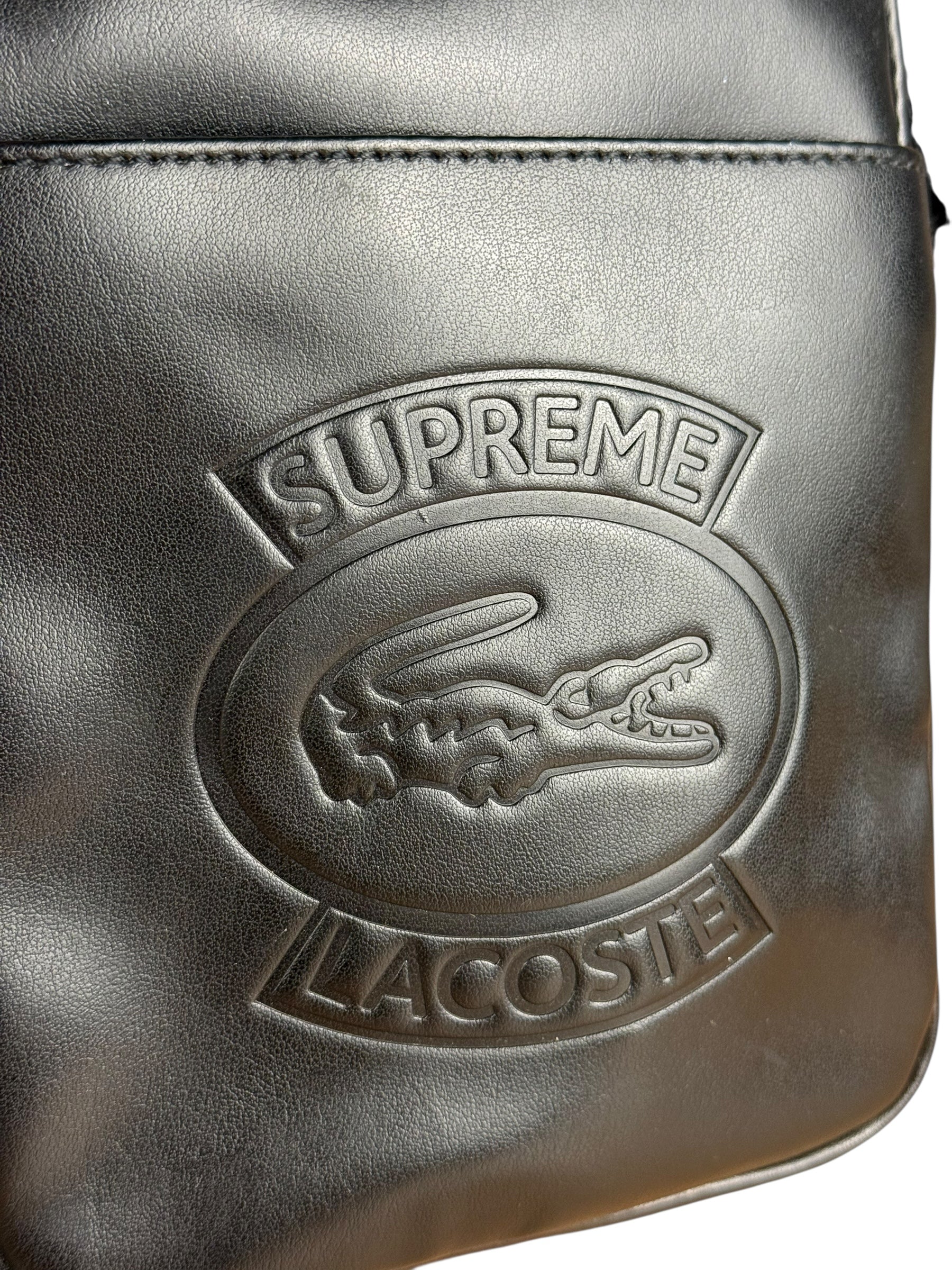 Supreme x Lacoste Black Leather Crossbody