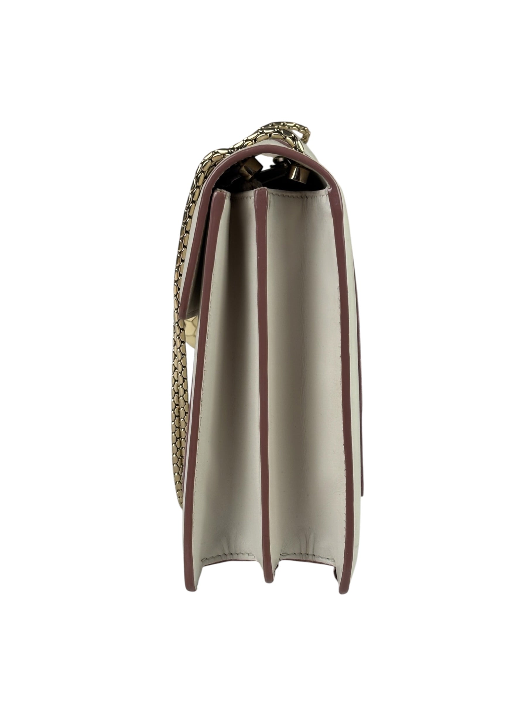 Bvlgari White/Pink Leather Serpenti Forever Shoulder Bag