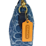 Coach Signature Blue Jacquard Denim Swing Zip Shoulder Bag