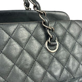 Chanel Grey Iridescent Quilted Leather Chic Bowling Shoulder Bag 2010