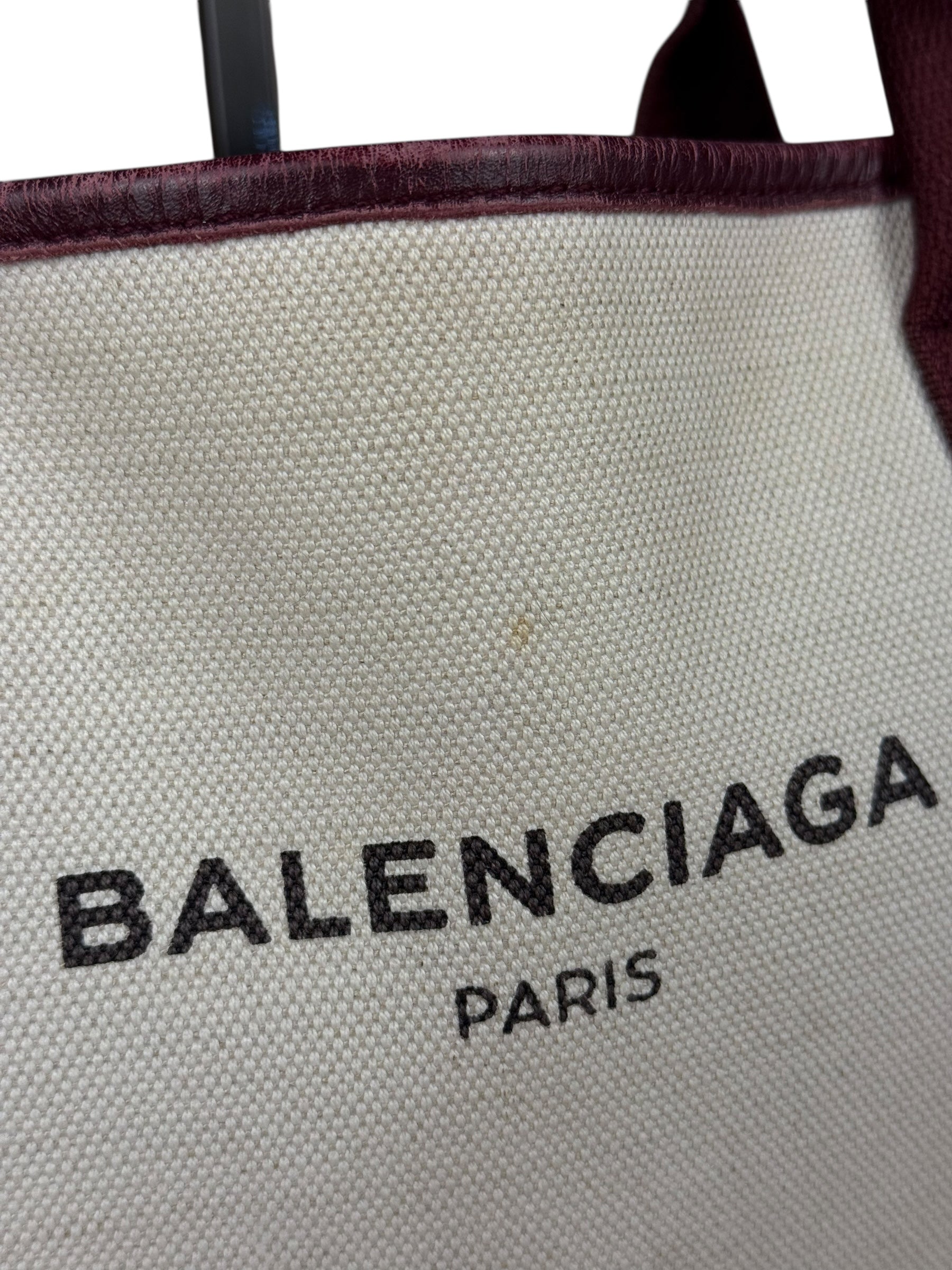 Balenciaga Canvas Maroon Cabas XS Tote Bag