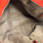 Bottega Veneta Red Lambskin/Lizard Intrecciato Shoulder Bag