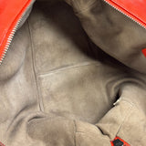 Bottega Veneta Red Lambskin/Lizard Intrecciato Shoulder Bag